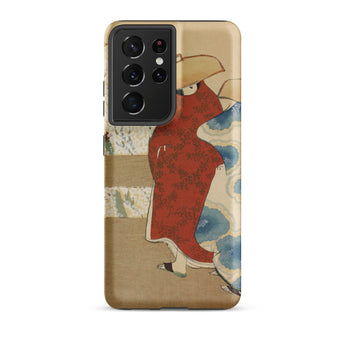 Hanami Season - Kamisaka Sekka Meiji Samsung Case, Galaxy S21 Ultra / Matte, Smartphone Case Illustration Figures Traditional Attire