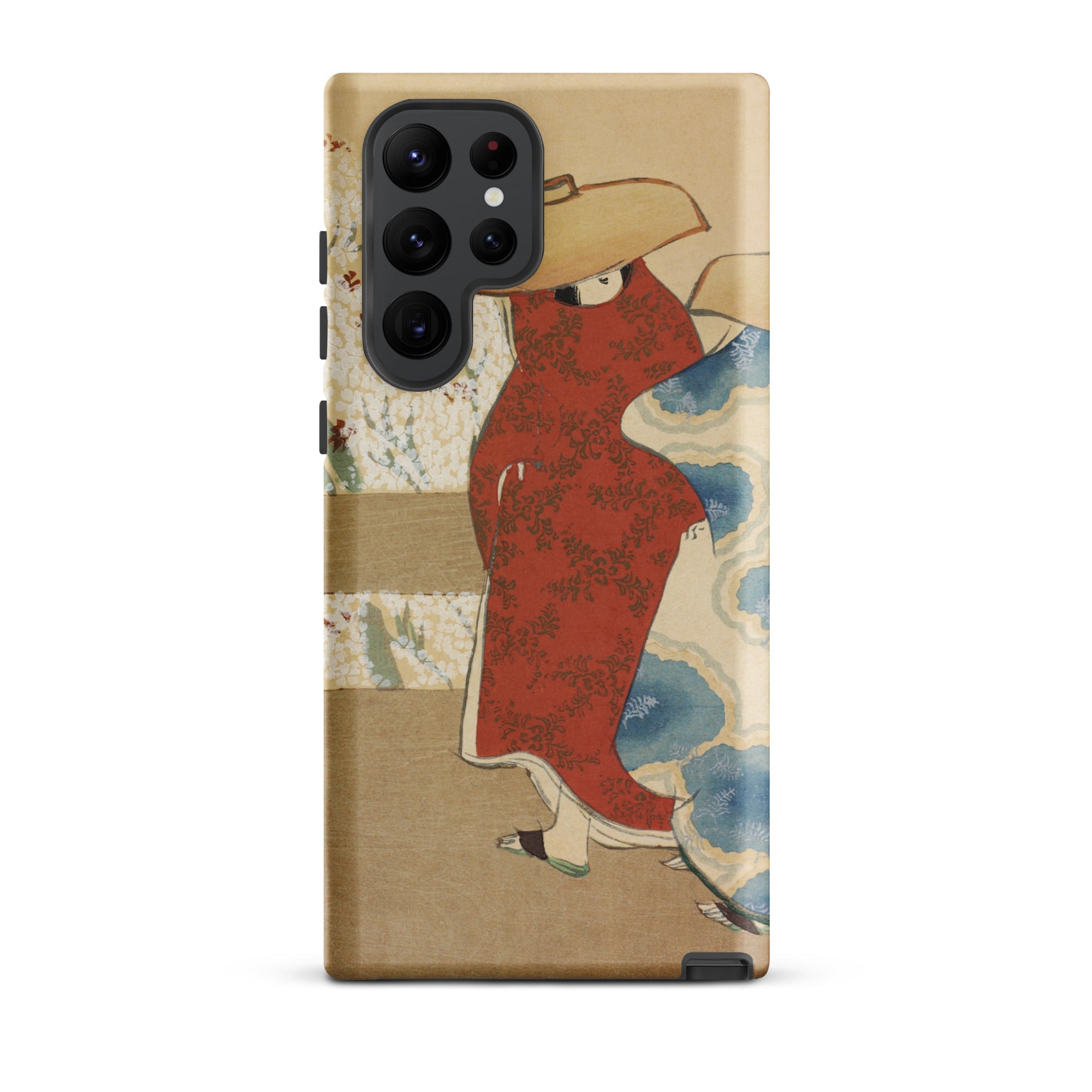 Hanami Season Kamisaka Sekka Meiji Samsung Case, Galaxy S22 Ultra / Matte, Smartphone Decorative Case Artistic Rendition Person Traditional