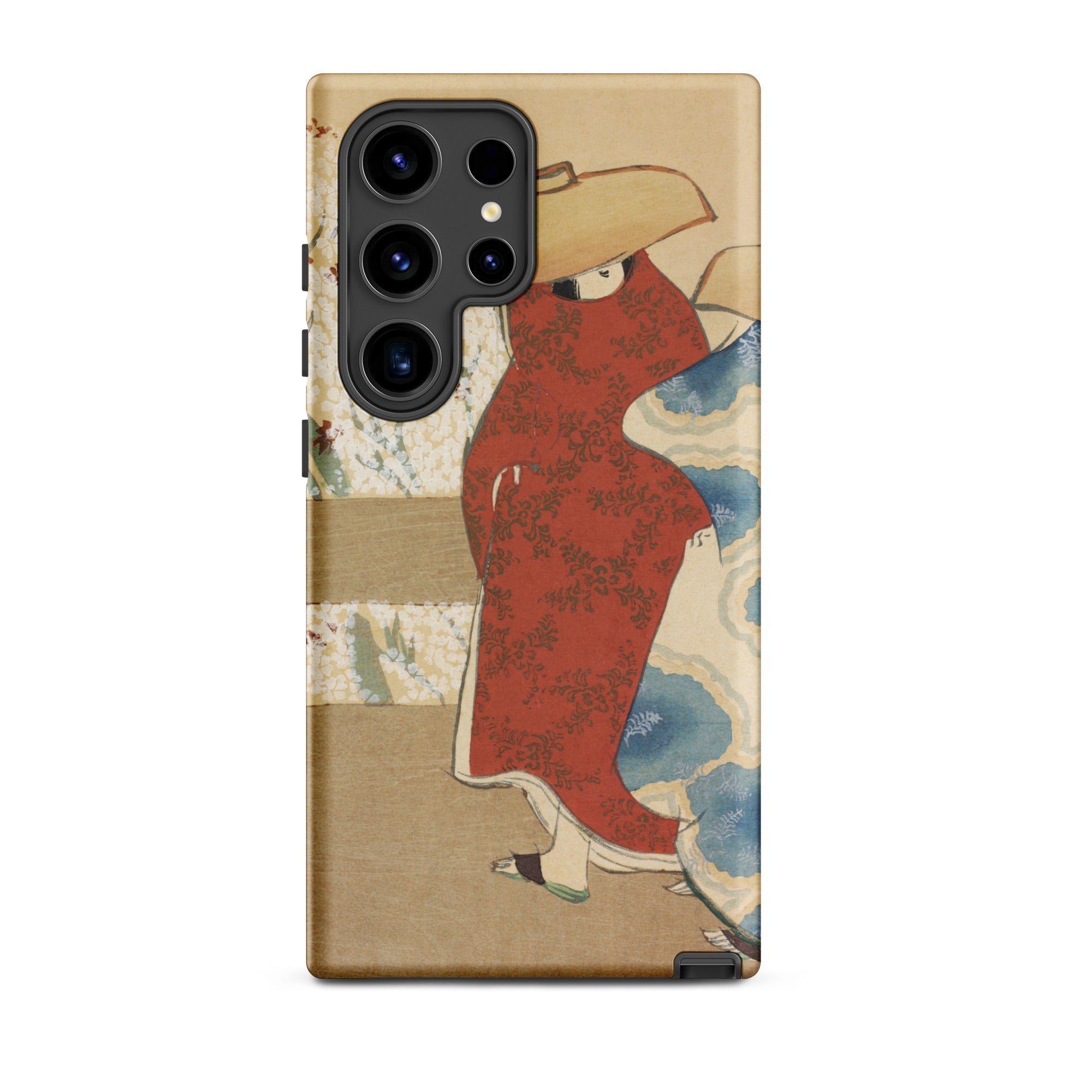 Hanami Season Kamisaka Sekka Meiji Samsung Case, Galaxy S24 Ultra / Matte, Brown Smartphone Case Artistic Depiction Two People Traditional