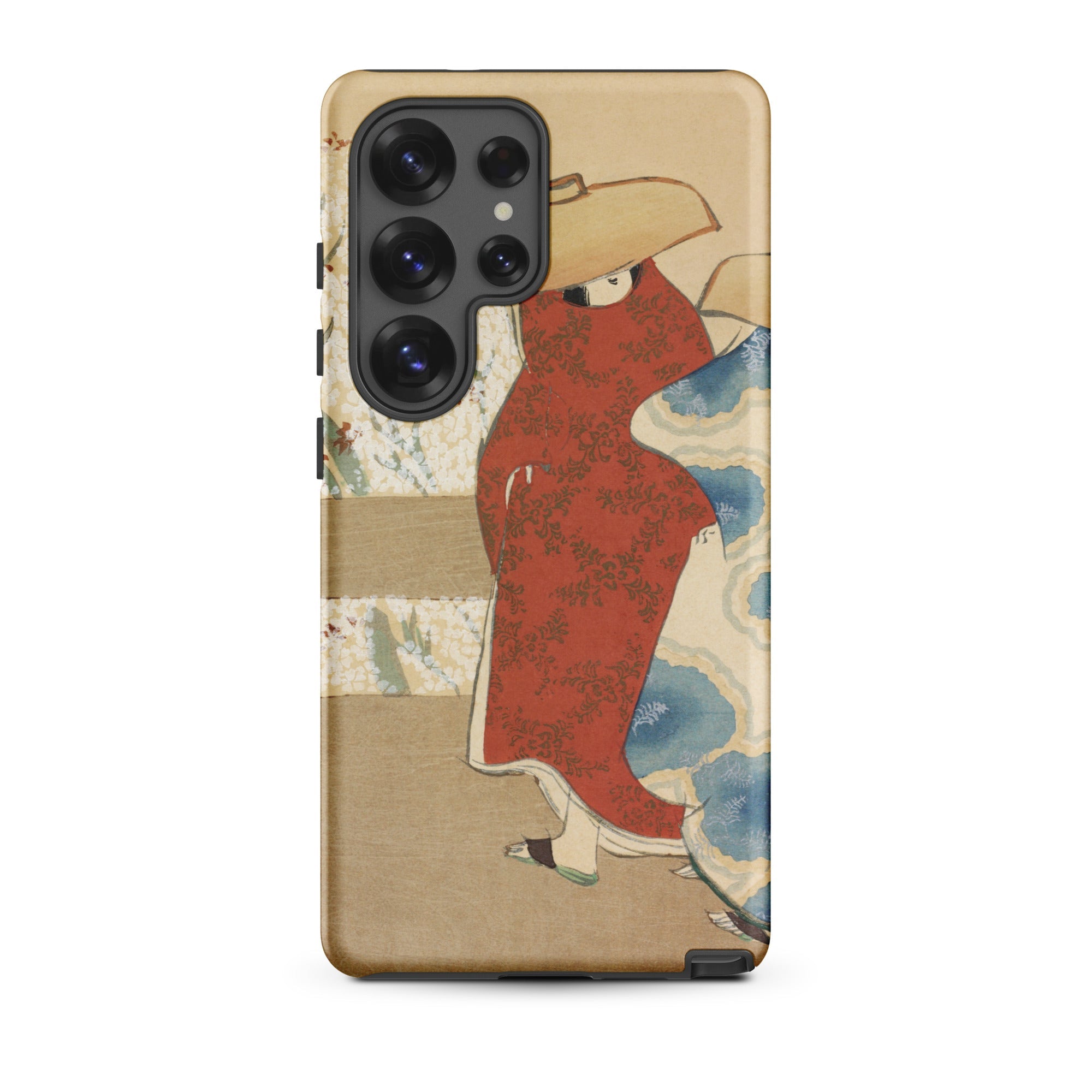 Hanami Season Kamisaka Sekka Meiji Samsung Case, Galaxy S25 Ultra / Matte, Smartphone Case Abstract Artistic Design Reddish Brown Figure
