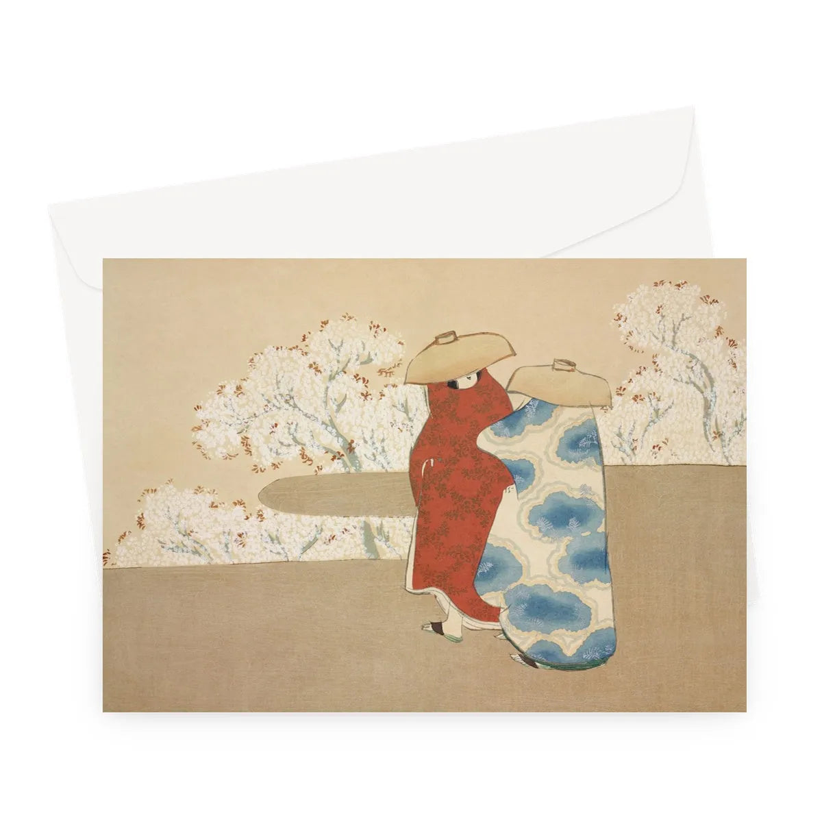 Hanami Season From Momoyogusa By Kamisaka Sekka Greeting Card - A5 Landscape / 1 Card - Notebooks & Notepads