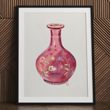 Hand-painted carafe art print by Ralph Atkinson in black frame.