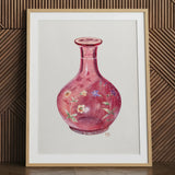 Hand-painted carafe art print in natural frame