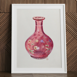 Hand-painted carafe art print by Ralph Atkinson in white frame