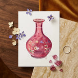 Hand Painted Carafe - Ralph Atkinson Art Print / Canvas Delicate Pink Glass Vase Intricate Floral Patterns Slender Hand-painted, Atkinson’s