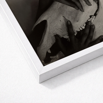White Framed Black Photograph Hands Skull Alfred Stieglitz’s Haunting, Horse, Stieglitz Art Print