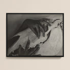 Hands and Horse Skull - Alfred Stieglitz Framed Canvas, Black White Photograph Hands Reminiscent Michelangelo’s Creation Adam