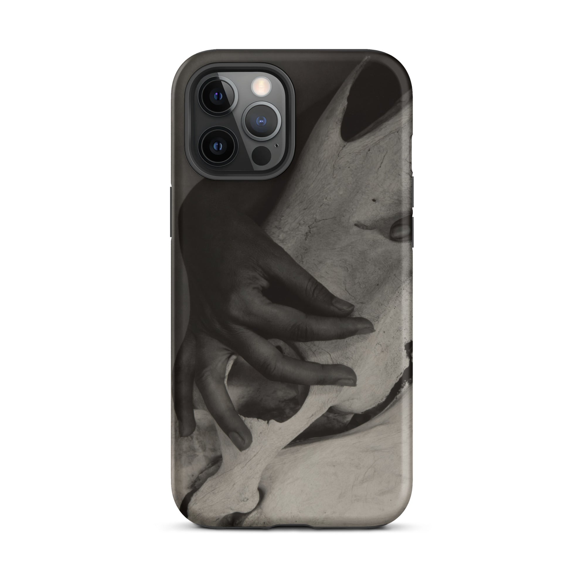 Hands and Horse Skull - Alfred Stieglitz Iphone Case, 12 Pro Max / Matte, Smartphone Case Monochrome Hand Design