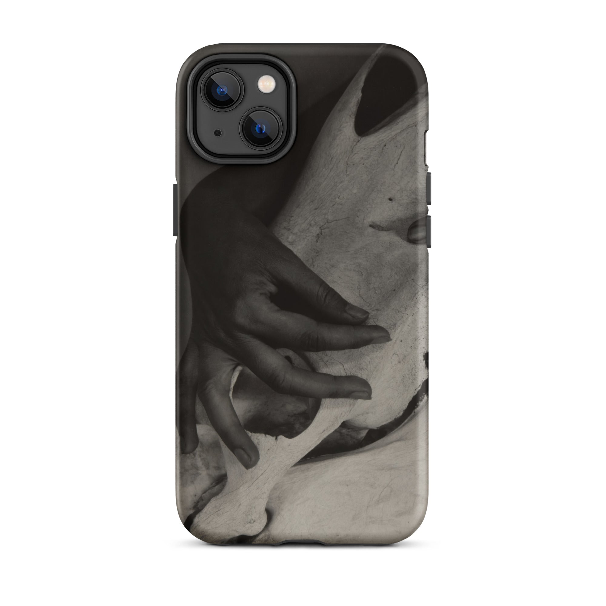 Hands and Horse Skull - Alfred Stieglitz Iphone Case, 14 Plus / Matte, Black Iphone Case Grayscale Art