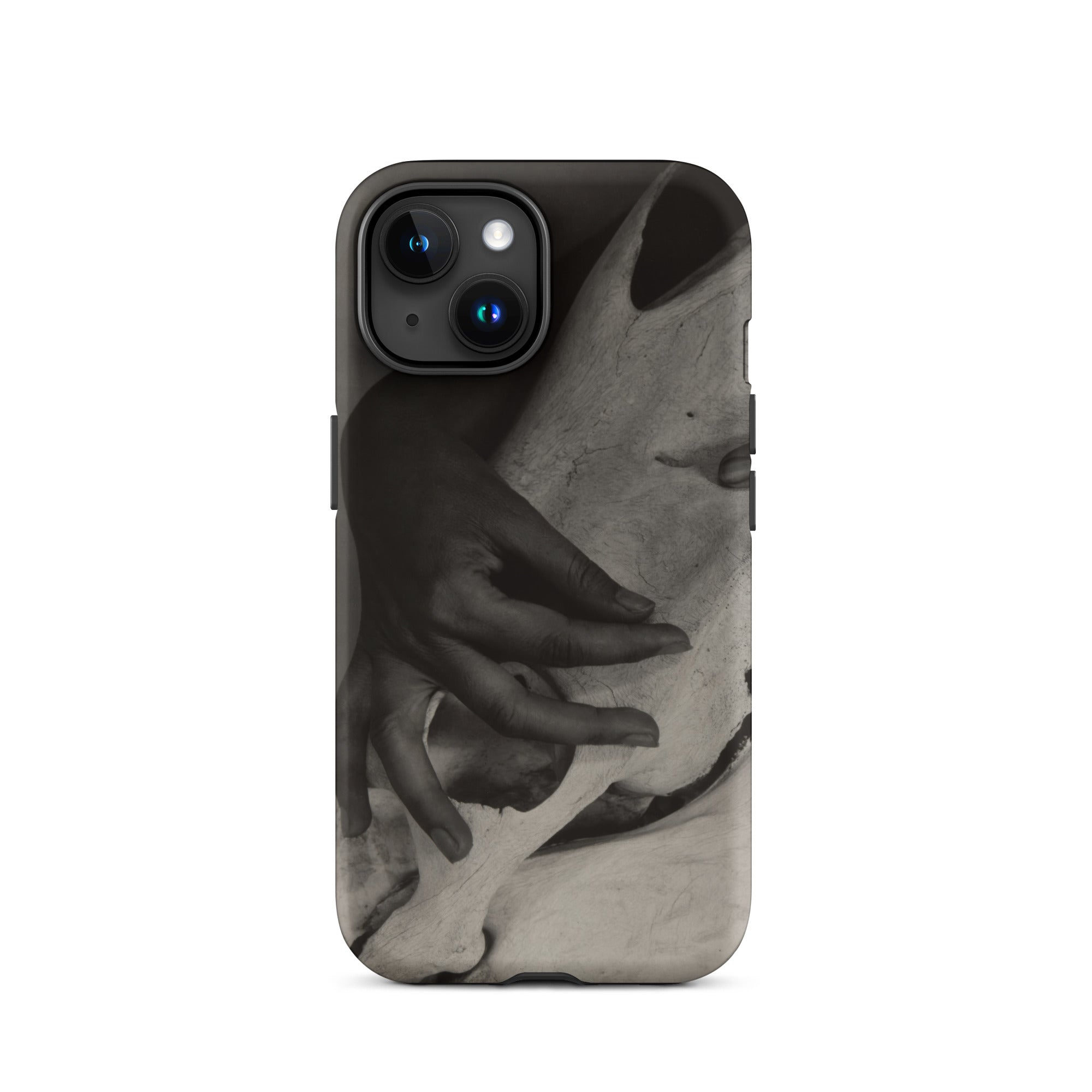 Hands and Horse Skull - Alfred Stieglitz Iphone Case, 15 / Matte, Black Phone Case Grayscale Art