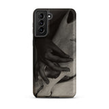 Hands and Horse Skull - Alfred Stieglitz Phone Case Samsung Galaxy S21 Plus / Matte Black Gray Phone Case Detailed Monochromatic Artwork