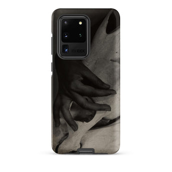 Hands and Horse Skull - Alfred Stieglitz Phone Case Samsung Galaxy S20 Ultra / Matte Black Gray Phone Case Detailed Monochromatic