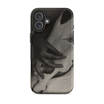 Hands and Horse Skull - Alfred Stieglitz Phone Case Iphone 16 Plus / Matte Black Phone Case Grayscale Hand Design Horse Skull, Iphone
