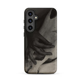 Hands and Horse Skull - Alfred Stieglitz Phone Case Samsung Galaxy S24 Plus / Matte Black Phone Case Monochrome Artwork Hands Gently Stone