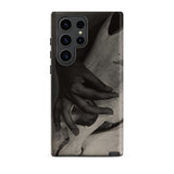 Hands and Horse Skull - Alfred Stieglitz Phone Case Samsung Galaxy S23 Ultra / Matte Black White Artistic Phone Case Hand Gently Skull