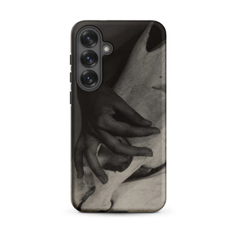 Hands and Horse Skull - Alfred Stieglitz Phone Case Samsung Galaxy S25 Plus / Matte Black White Phone Case Detailed Artistic Hand Gently
