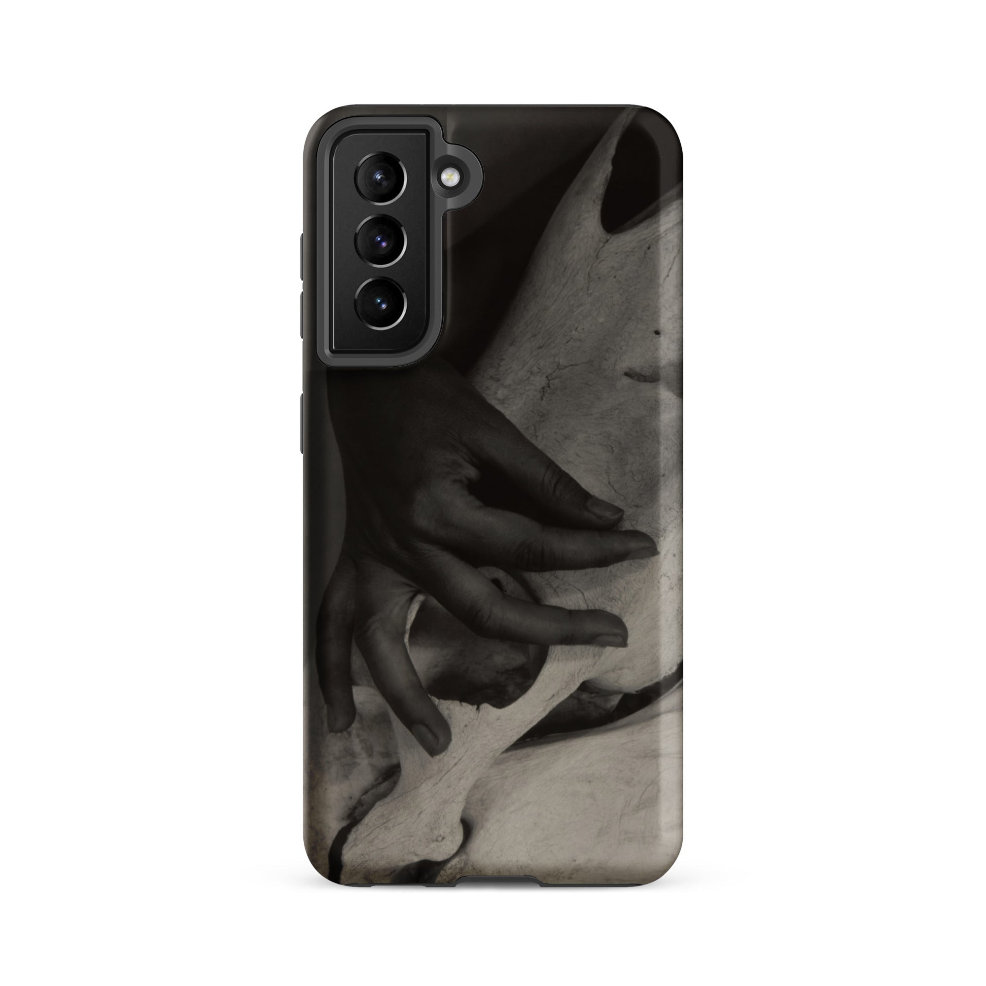 Hands and Horse Skull Alfred Stieglitz Samsung Case, Galaxy S21 Fe / Matte, Black White Art Print Phone Case Hands