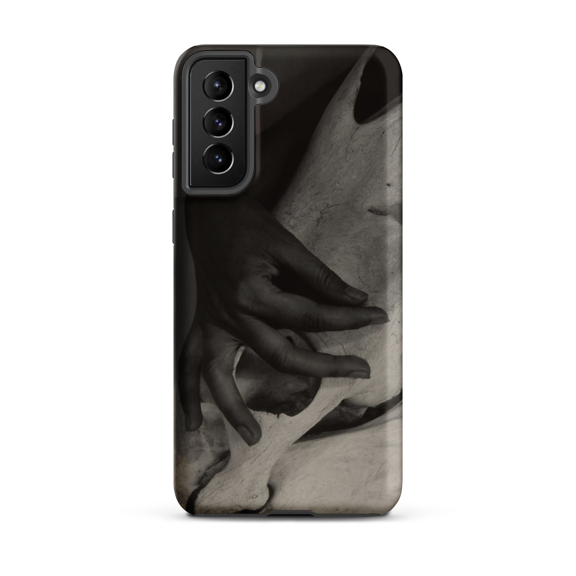 Hands and Horse Skull Alfred Stieglitz Samsung Case, Galaxy S21 Plus / Matte, Black White Art Print Phone Case Hands