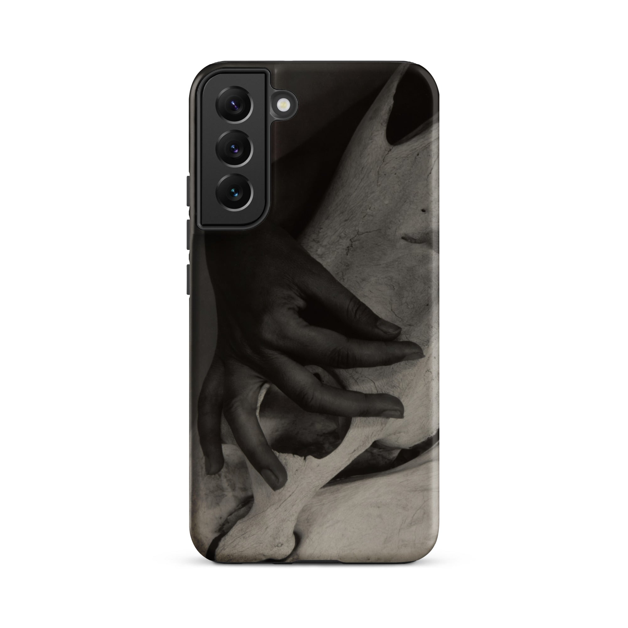 Hands and Horse Skull Alfred Stieglitz Samsung Case, Galaxy S22 Plus / Matte, Smartphone Case Black White Abstract Design Intertwined Hands