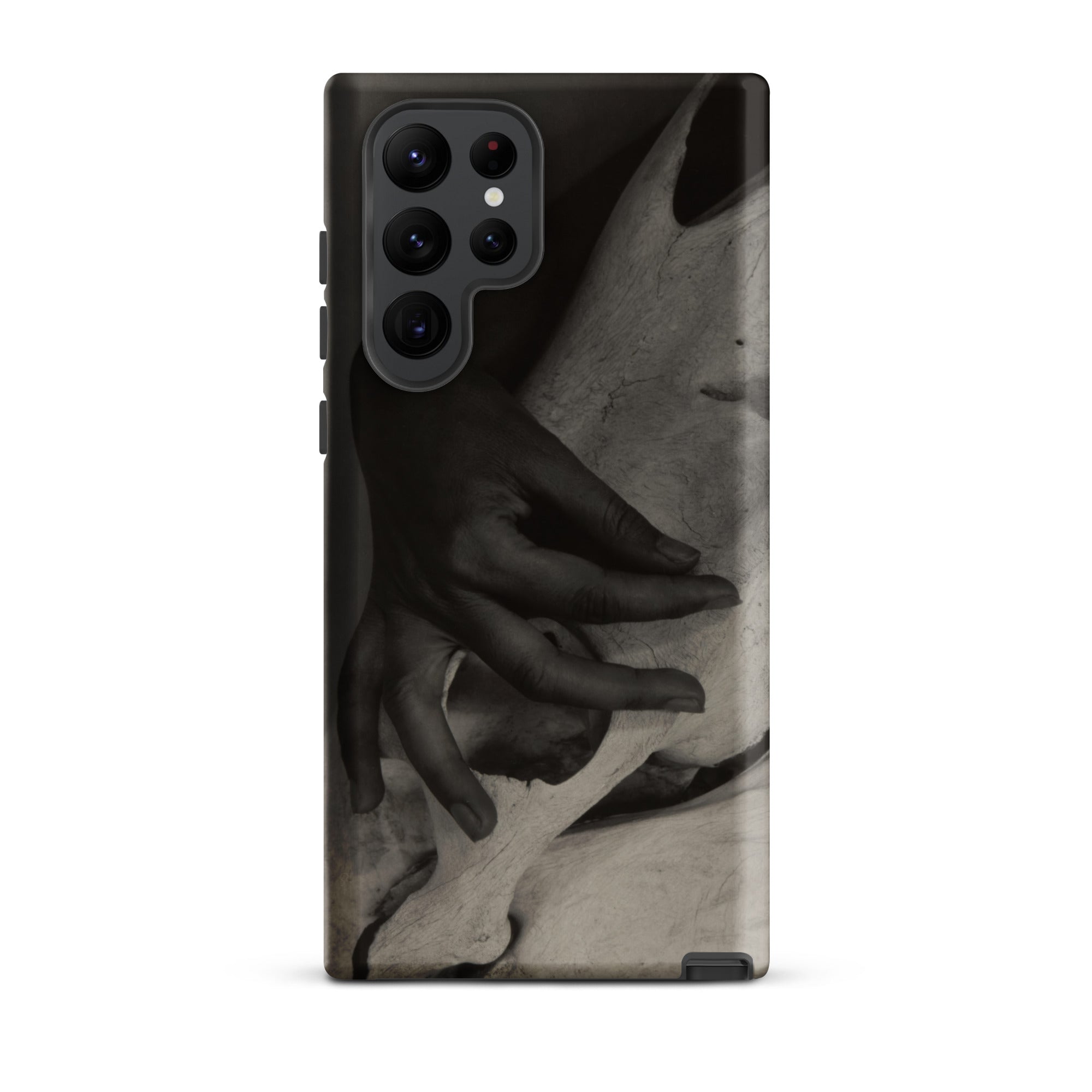 Hands and Horse Skull Alfred Stieglitz Samsung Case, Galaxy S22 Ultra / Matte, Phone Case Monochrome Abstract Design Intertwined Hands