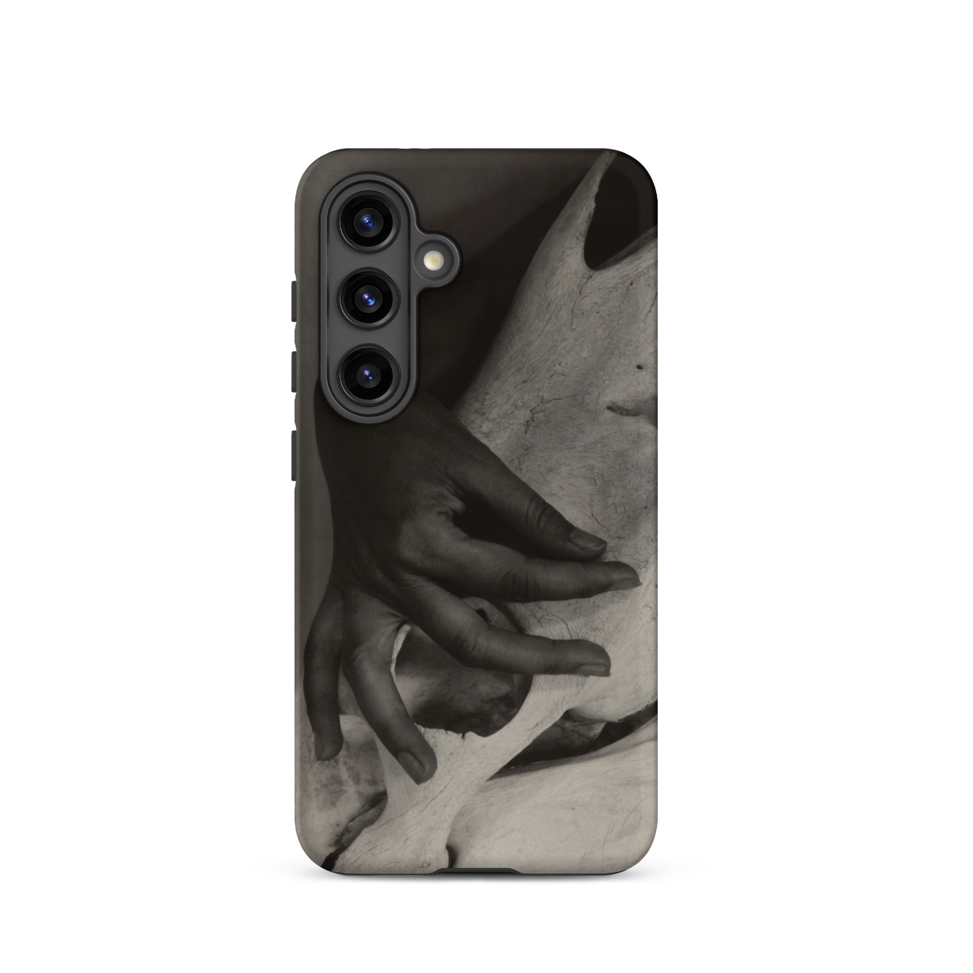Hands and Horse Skull Alfred Stieglitz Samsung Case, Galaxy S24 / Matte, Smartphone Case Black White Artwork Hand Face