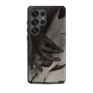 Hands and Horse Skull - Alfred Stieglitz Samsung Case, Galaxy S25 Ultra / Matte, Black Smartphone Case Monochrome Intertwined Hands