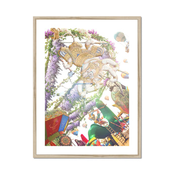 Hanuman the Handyman - Monkey God Carnival Art Print, Framed Surreal Floral Artwork