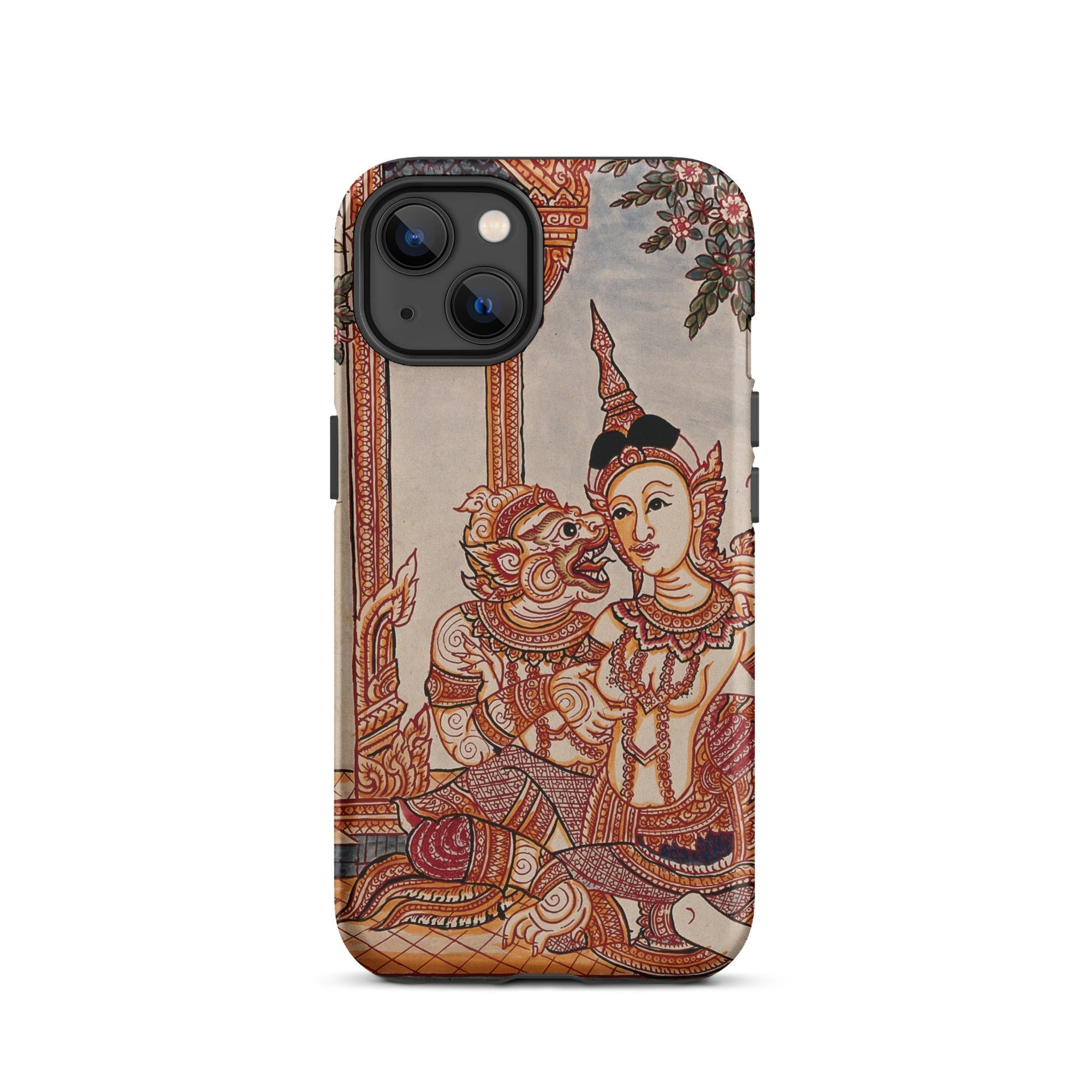 Hanuman & Maiden Thai Ramayana Iphone Case, 13 / Matte, Phone Case Thai Art