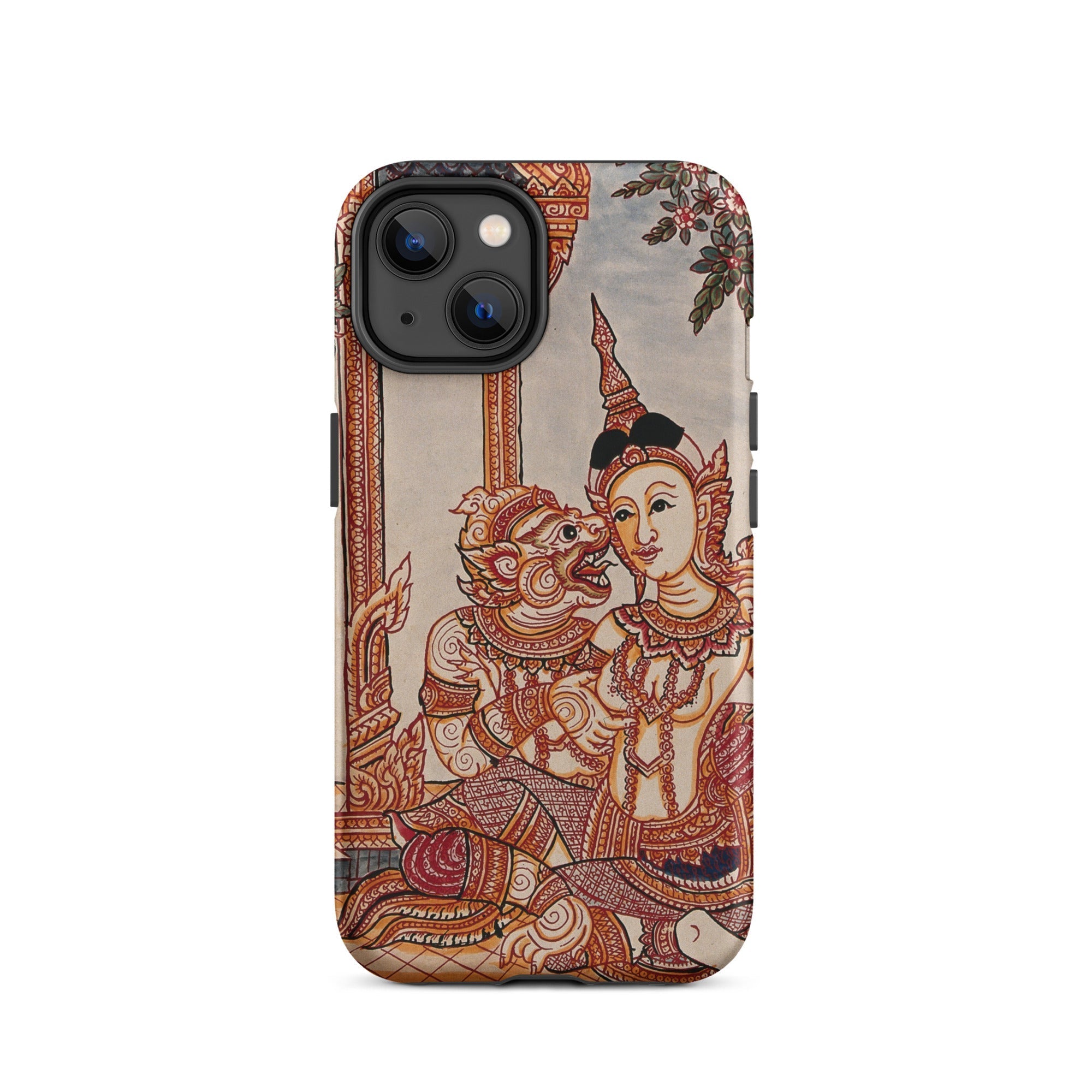 Hanuman & Maiden Thai Ramayana Iphone Case, 14 / Matte, Phone Case Thai Art