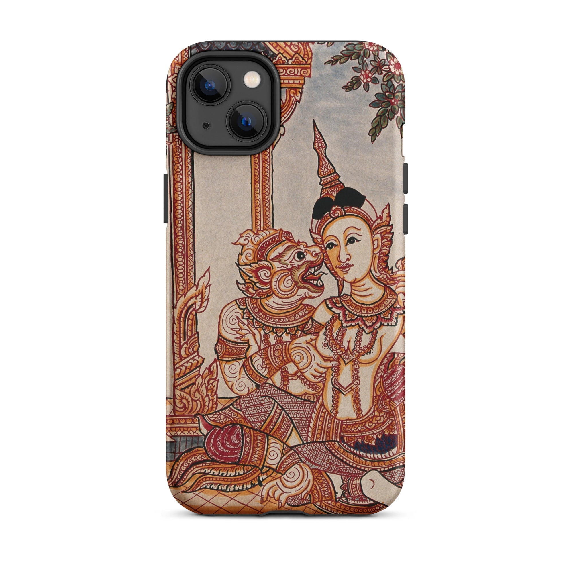 Hanuman & Maiden Thai Ramayana Iphone Case, 14 Plus / Matte, Phone Case Thai Art