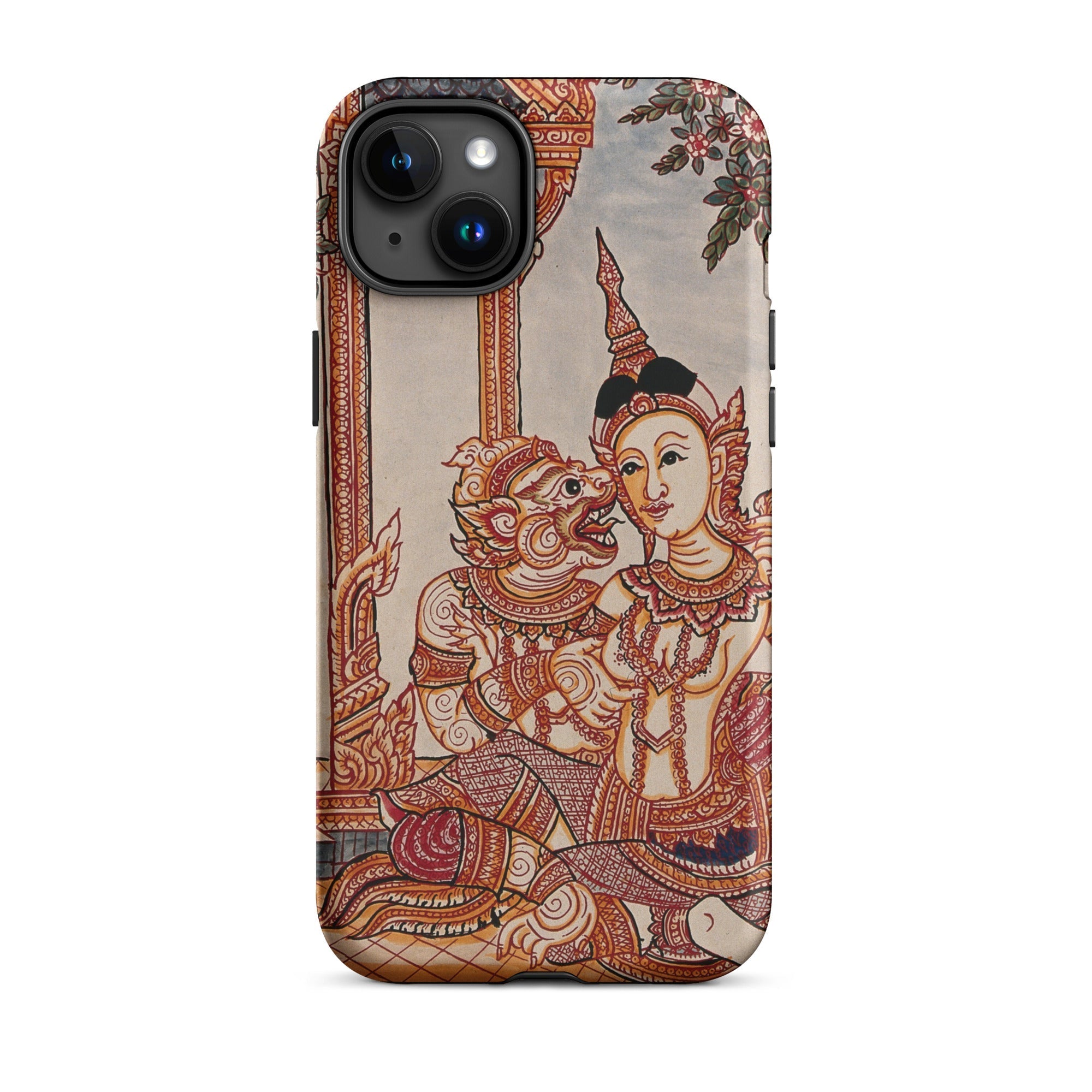 Hanuman & Maiden Thai Ramayana Iphone Case, 15 Plus / Matte, Iphone Case Thai Art