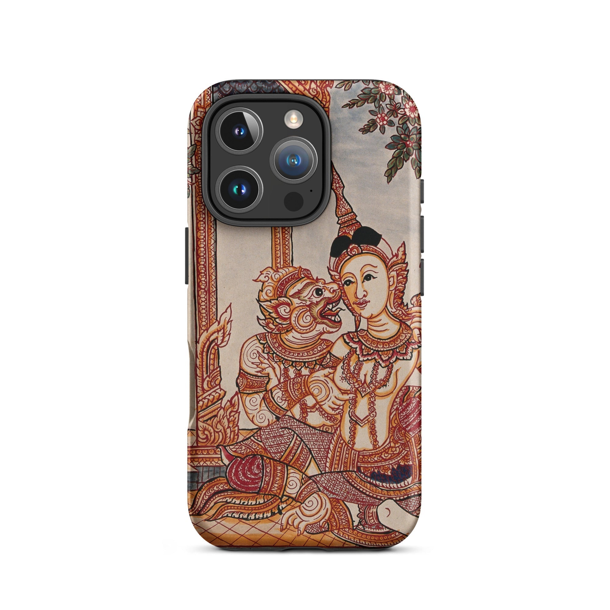 Hanuman & Maiden Thai Ramayana Iphone Case, 16 Pro / Matte, Phone Case Thai Art