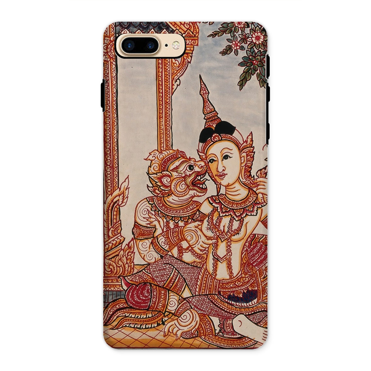 Hanuman & Maiden Thai Ramayana Iphone Case, 8 Plus / Matte, Phone Case Thai Art