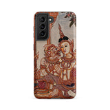 Hanuman & Maiden - Thai Ramayana Phone Case, Samsung Galaxy S21 Fe / Matte, Mobile Cases, Toby Leon