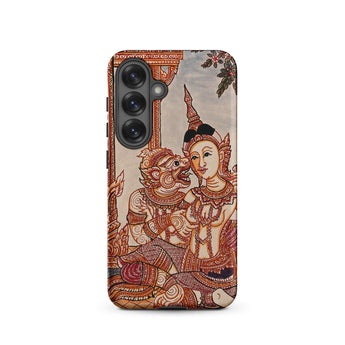 Hanuman & Maiden - Thai Ramayana Phone Case, Samsung Galaxy S25 / Matte, Mobile Cases, Toby Leon