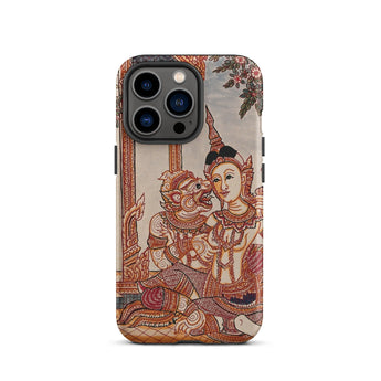 Hanuman & Maiden - Thai Ramayana Phone Case Iphone 13 Pro / Matte Phone Case Thai Art Ramayana Iphone Case, Twilight Realm Caught,