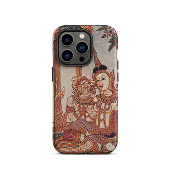 Hanuman & Maiden - Thai Ramayana Phone Case Iphone 14 Pro / Matte Phone Case Thai Art Ramayana Iphone Case, Twilight Realm Caught,