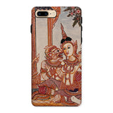 Hanuman & Maiden - Thai Ramayana Phone Case Iphone 8 Plus / Matte Phone Case Thai Art Ramayana Iphone Case, Twilight Realm Caught,