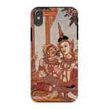 Hanuman & Maiden - Thai Ramayana Phone Case Iphone Xs / Matte Phone Case Thai Art Ramayana Iphone Case, Twilight Realm Caught,