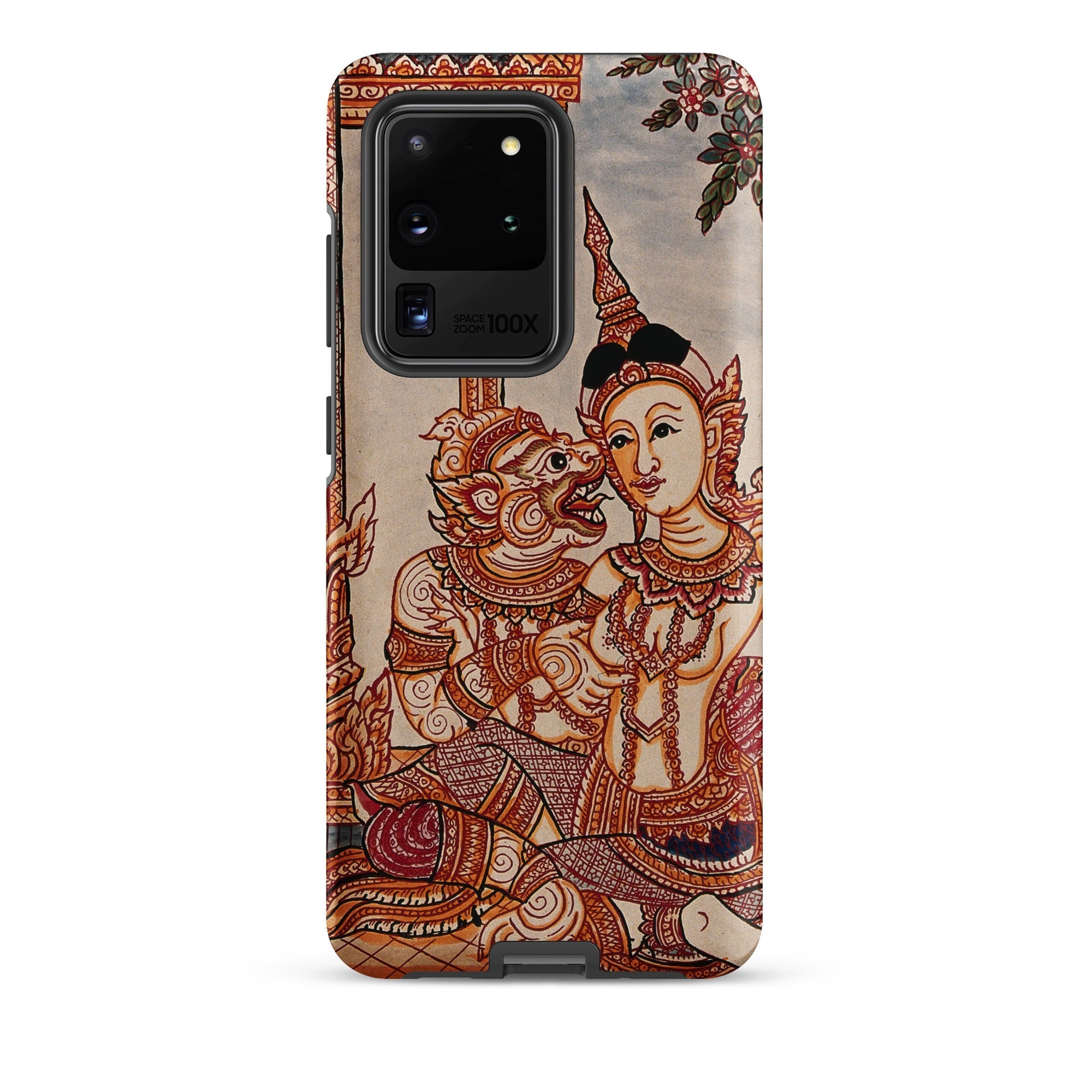 Hanuman & Maiden Thai Ramayana Samsung Case, Galaxy S20 Ultra / Matte, Phone Case Traditional Thai Style Depiction Mythical Creature Human
