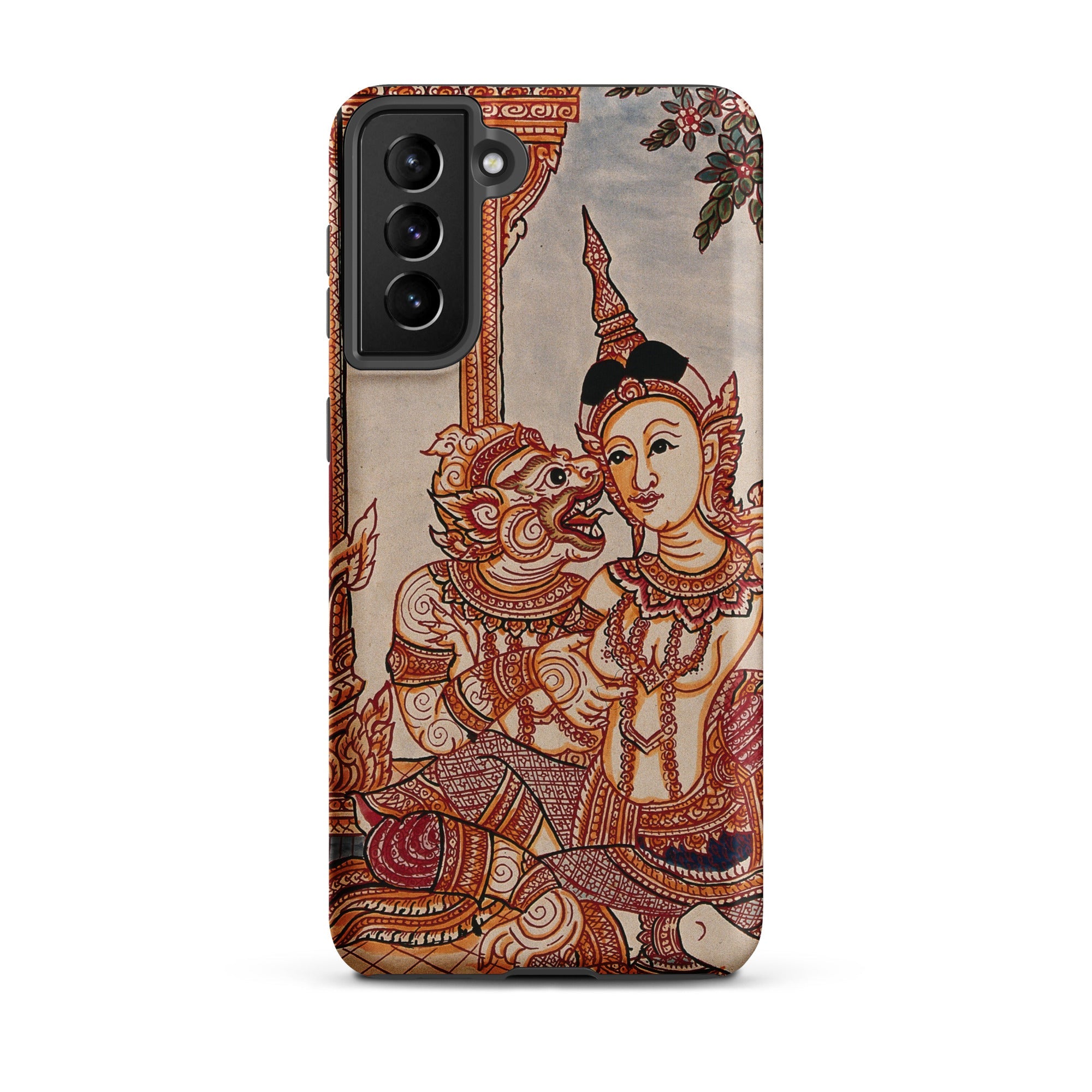 Hanuman & Maiden Thai Ramayana Samsung Case, Galaxy S21 Plus / Matte, Phone Case Traditional Thai Painting Monkey Like Figure Human