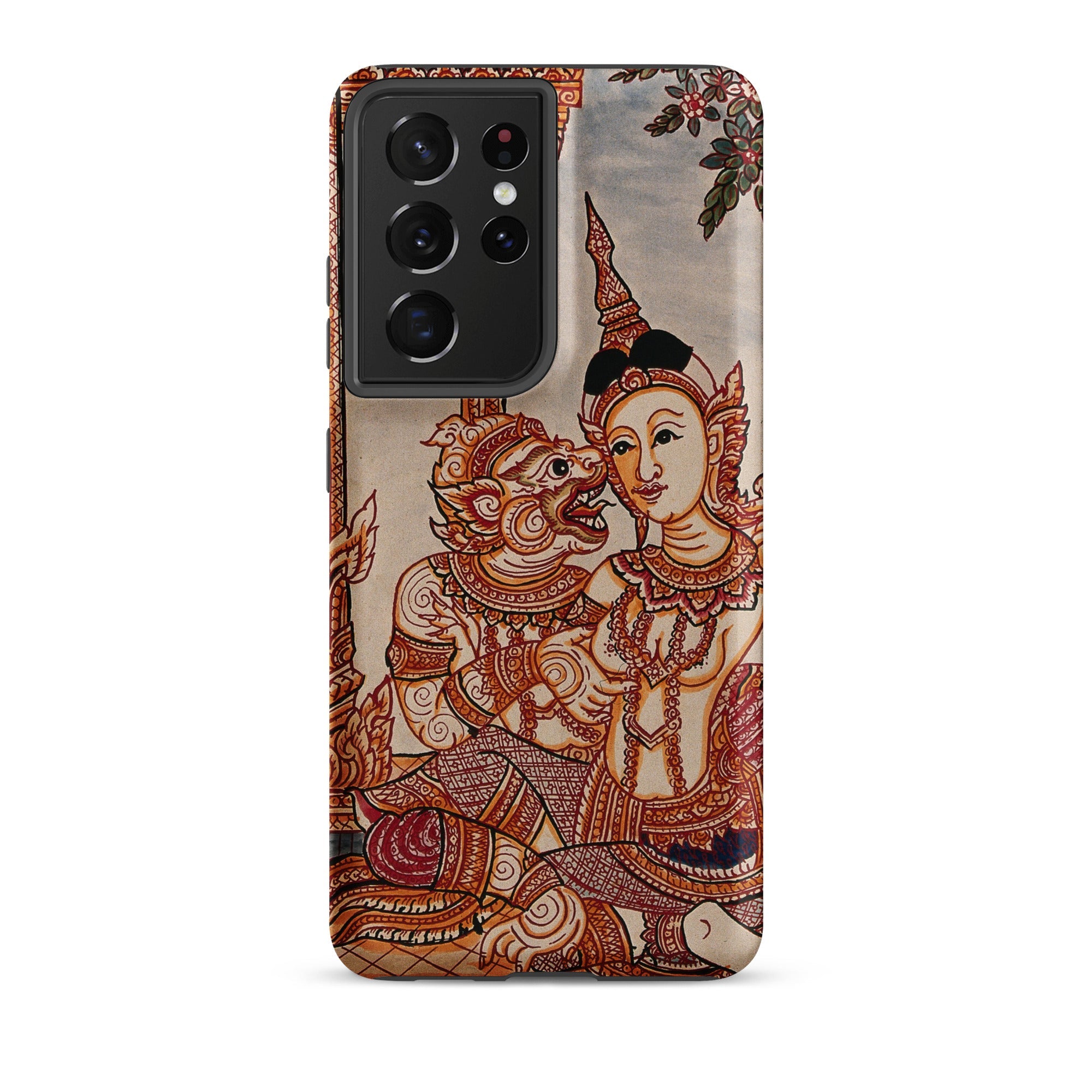 Hanuman & Maiden Thai Ramayana Samsung Case, Galaxy S21 Ultra / Matte, Phone Case Traditional Thai Art Design Two Figures