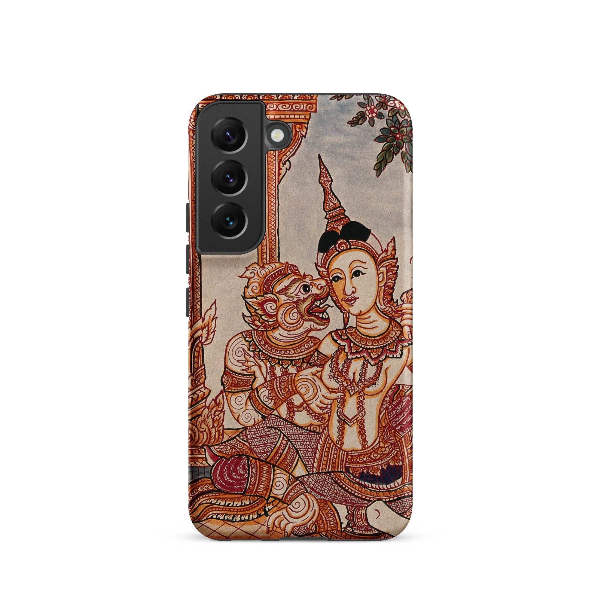 Hanuman & Maiden Thai Ramayana Samsung Case, Galaxy S22 / Matte, Smartphone Case Adorned Traditional Thai Art Two Mythical