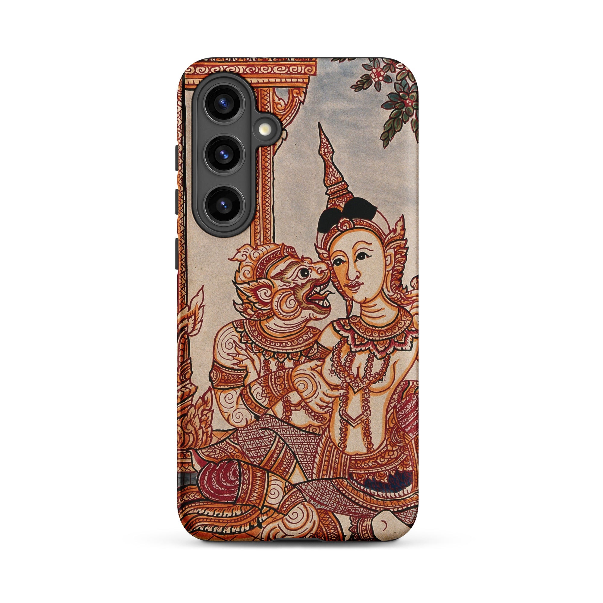Hanuman & Maiden Thai Ramayana Samsung Case, Galaxy S24 Plus / Matte, Smartphone Case Intricate Colorful Illustration Figures Thai Mythology
