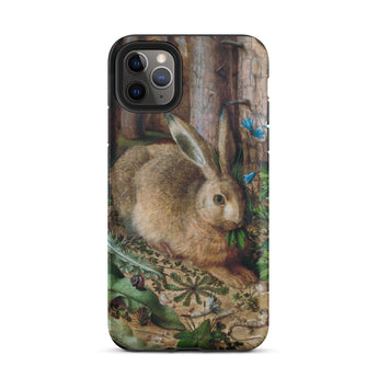 A Hare in the Forest - Hans Hoffman Iphone Case, 11 Pro Max / Matte, Iphone Case Rabbit Foliage Design