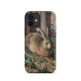 A Hare in the Forest - Hans Hoffman Iphone Case, 12 / Matte, Phone Case Detailed Illustration Hare Woodland