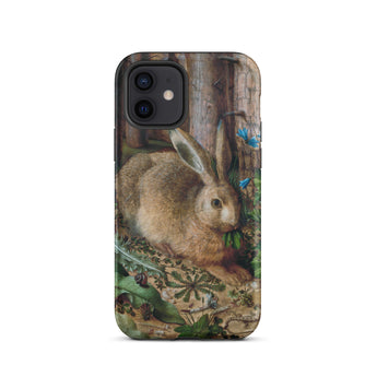 A Hare in the Forest - Hans Hoffman Iphone Case, 12 / Matte, Phone Case Detailed Illustration Hare Woodland