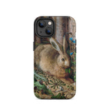 A Hare in the Forest - Hans Hoffman Iphone Case, 14 / Matte, Phone Case Brown Rabbit Forest Scene