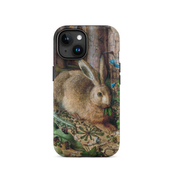 A Hare in the Forest - Hans Hoffman Iphone Case, 15 / Matte, Iphone 14 Case Rabbit Butterflies Design