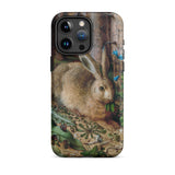 A Hare in the Forest - Hans Hoffman Iphone Case, 15 Pro Max / Matte, Smartphone Nature-themed Protective Case Rabbit